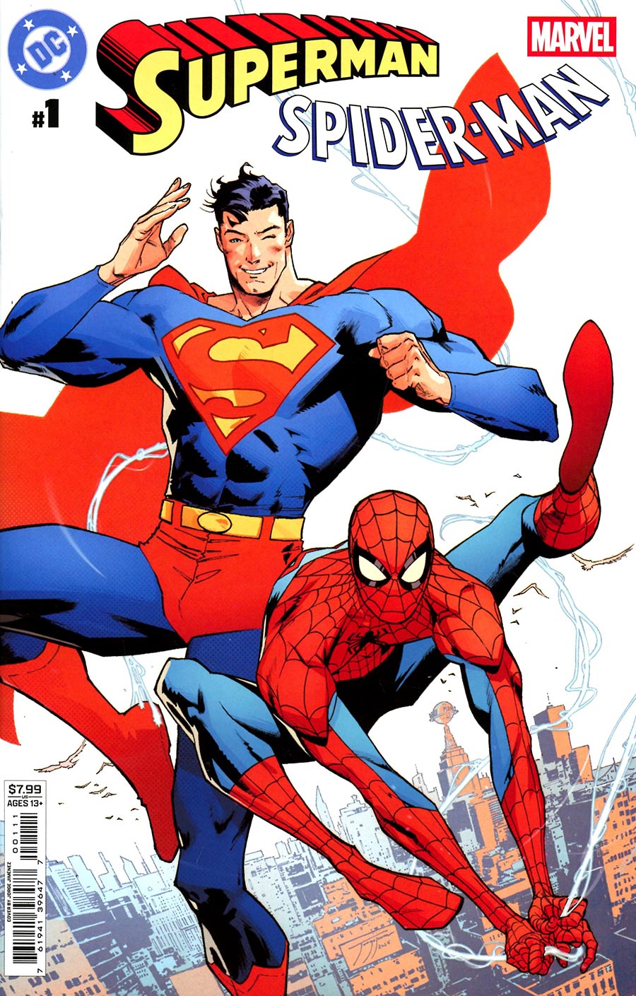 DC Marvel Superman Spider-Man 1 Portada A en inglés